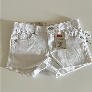 NWT Levi's Girls White Denim Shorts